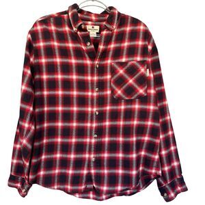 Vintage Woolrich Men Flannel Shirt Medium Button Up Plaid Cotton Outdoor Camping